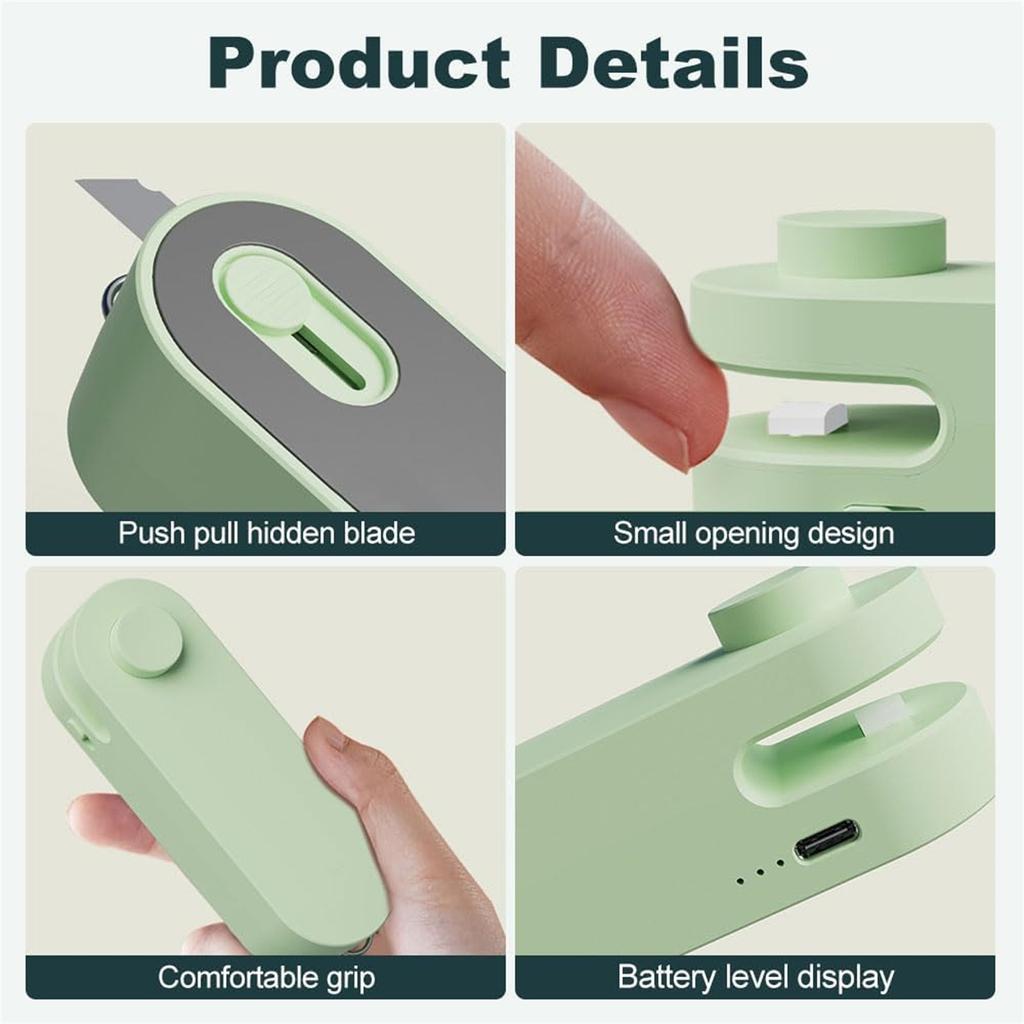 4 In 1 Bag Cutter And Sealer, 2024 Upgrade Bag Sealer Heat Seal, Portable Vacuum Food Sealer Bag Sealing Machine For Plastic Bags Snack Bags