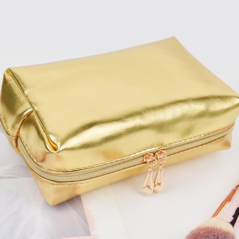 Handheld PU Leather Makeup Bag Versatile Make Up Pouch Cosmetic Travel Organizer