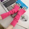 Women Chic Autumn/Winter Accessory Stylish Solid Color Knit Arm Warmers Long Fingerless