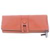 Women PU Leather Long Wallet Brown Retro Fashionable Elegant Card Holder Zip Phone Purse for Shopping