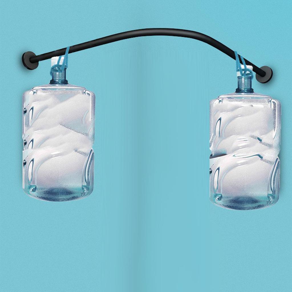 Curved Shower Curtain Rod Extendable Wall Mount Stainless Steel Corner Curtain Rod for Bathroom