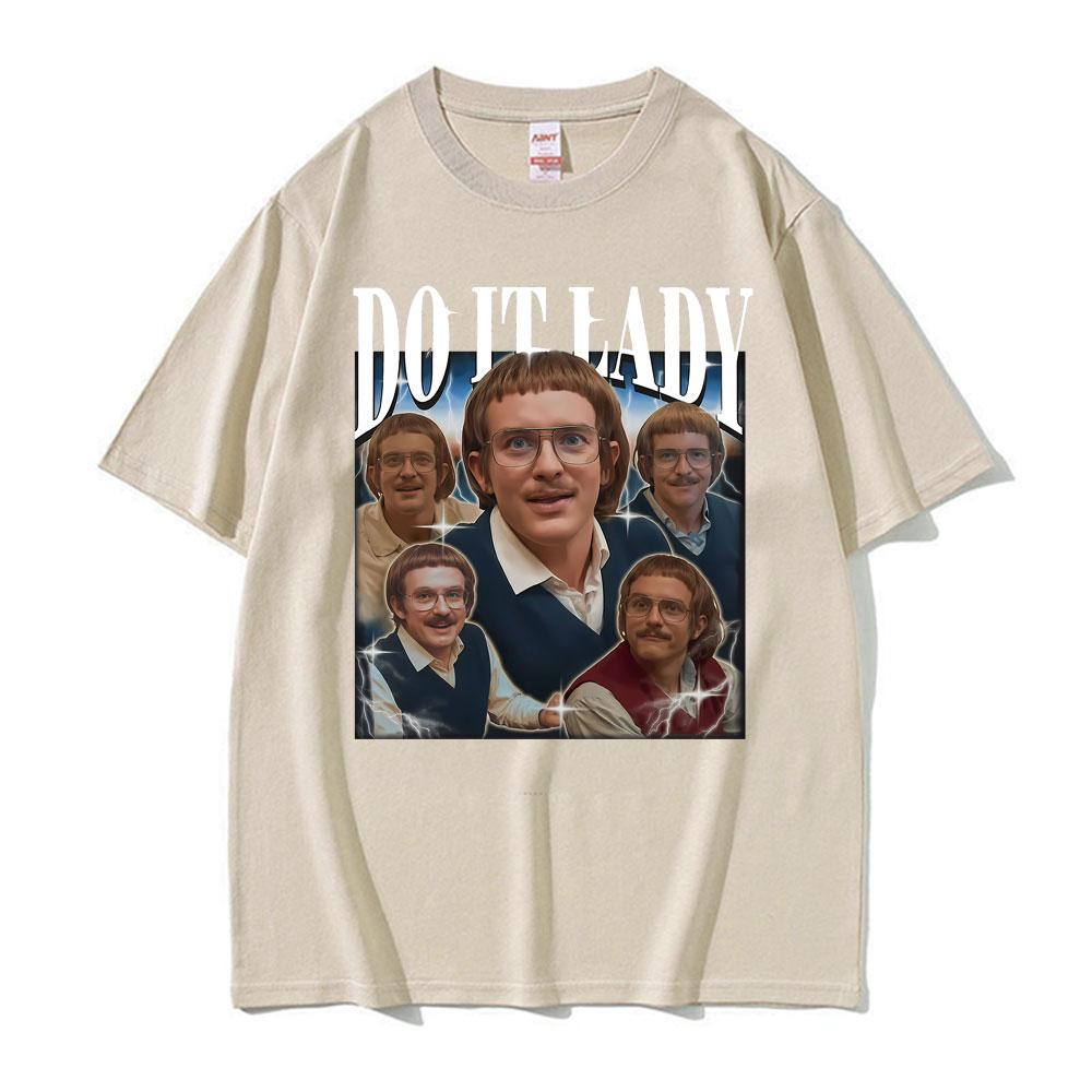 Do It Lady Meme Chit Retro Lustig Klassischer Print T-Shirt Unisex Damen Mode Übergroße T-Shirts Kurzarm Gemütliches T-Shirt Streetwear