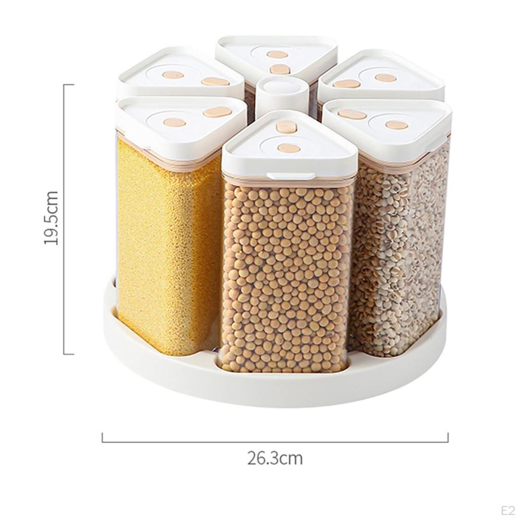 Vacuum Rotating Cereal Container with Airtight Lids Multifunctional Professional Organizer Sealed