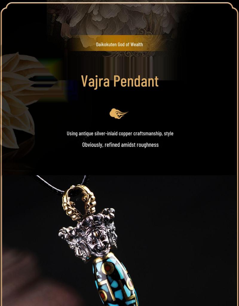 Tibetan Ritual Tools: Retro Silver Yueling Knife, Elephant Trunk Pendant, Vajra Pestle Accessories - Unisex Cultural Gifts