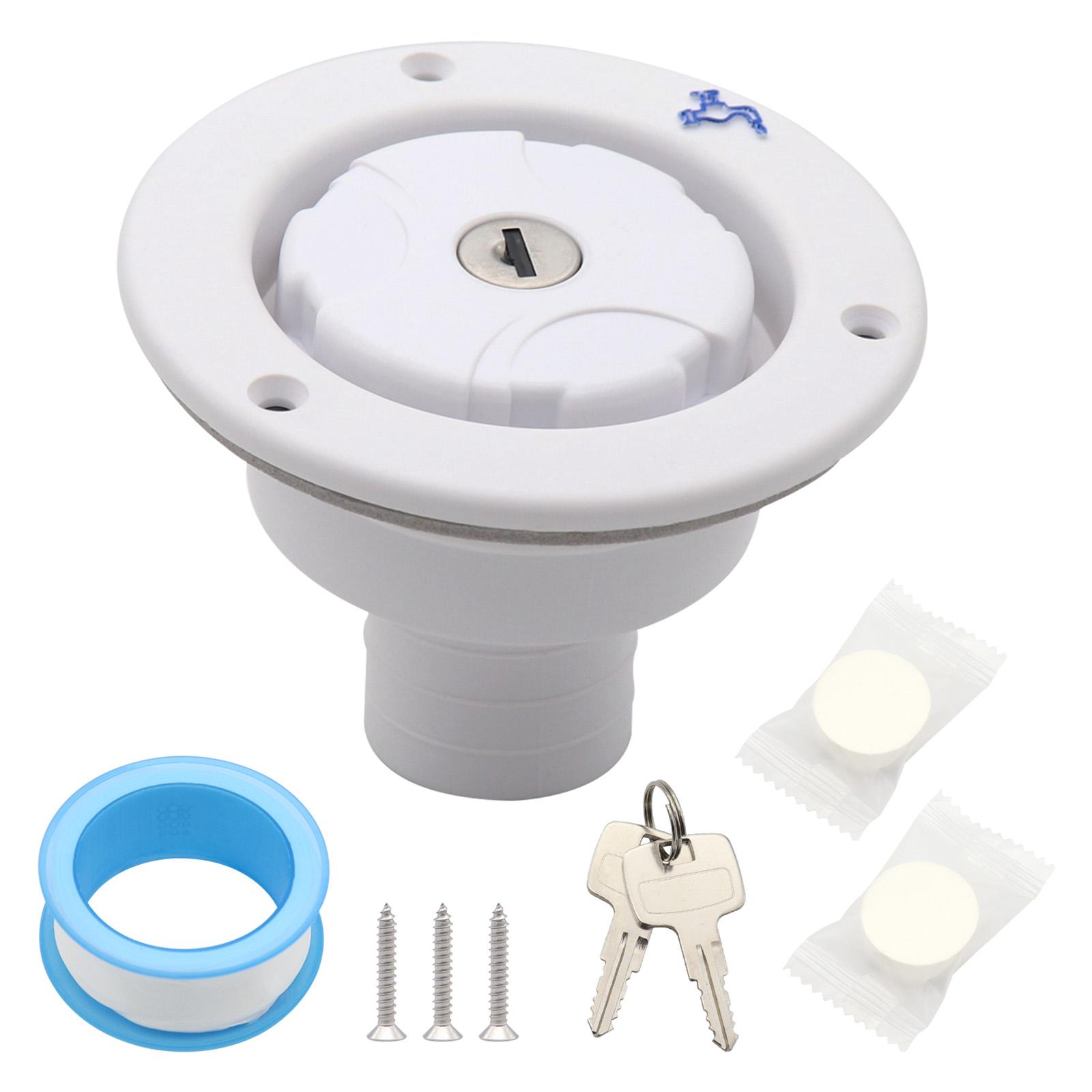 

Universal Locking Water Inlet Leak Proof Threaded Connection Includes 2 Security Keys & Maintenance for Boats Trailers белый