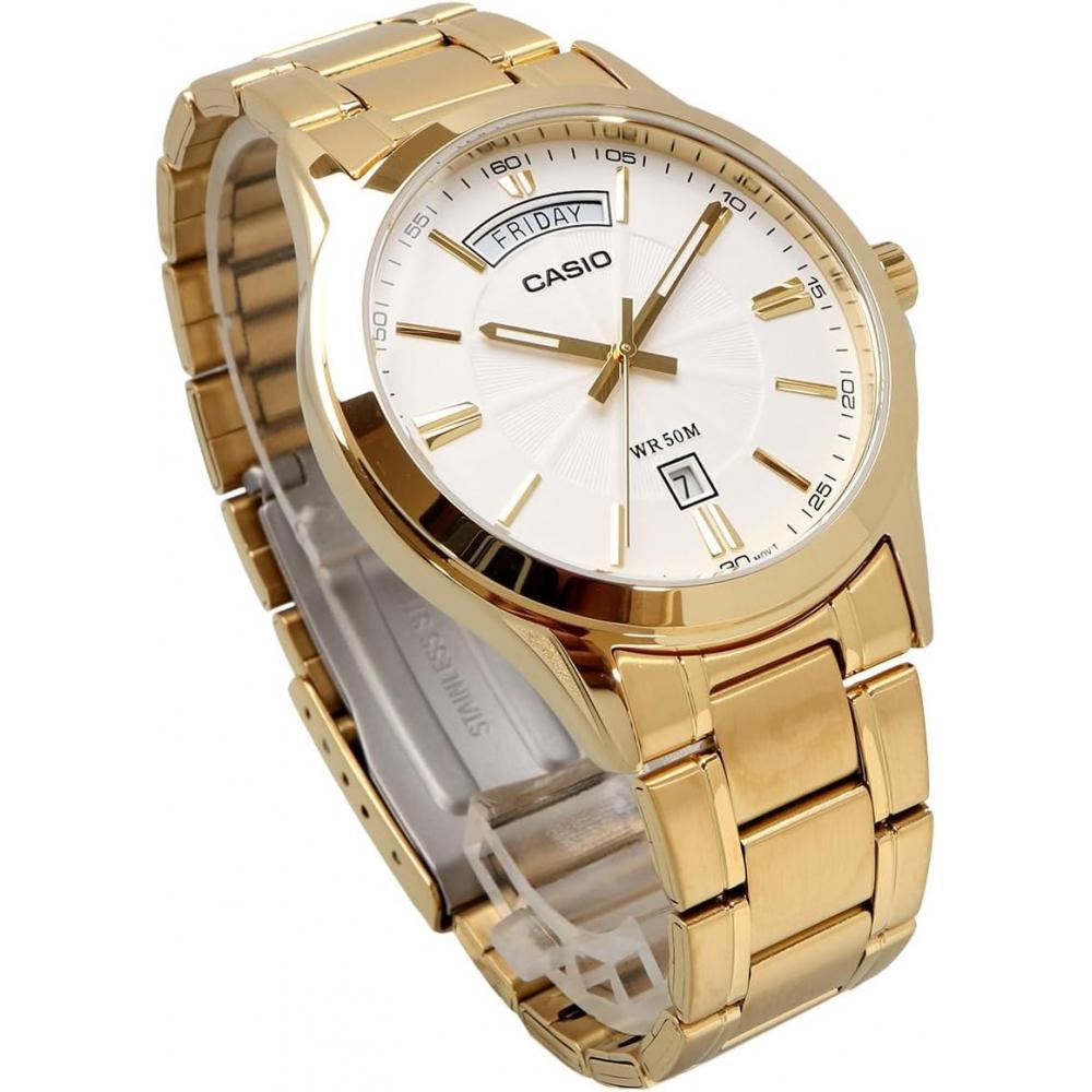 Casio Men S Analog Quartz Watch Gold White Mtp 1381gd 7av