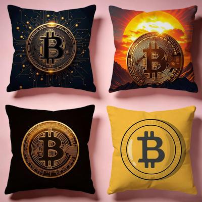 Stilvolle Bitcoin-fähige Kissenhülle Bequeme Langlebige Kissenhülle Vielseitig für Zuhause Büro Auto Sofa