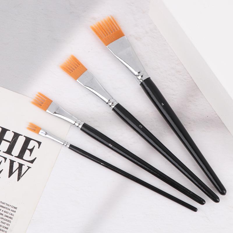 1/4PCS Nylon Bristle Watercolor Brushes Available In Multiple Sizes For Artists' Variety Of Painting Accessories
