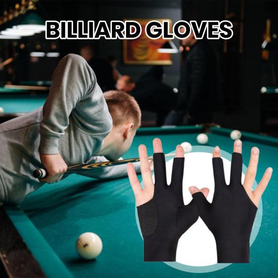 1Pc 3-Finger Billiards Glove Anti-slip Sweat-absorbing Breathable Men Women Right Hand Snooker Cue Sport