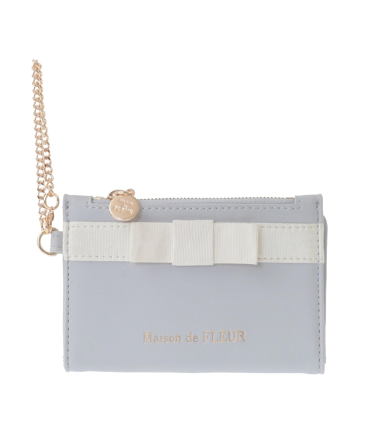 Maison de FLEUR Фрагментный чехол с грогреновой лентой, Серовато-синий, F, Чехол для карт, Чехол для ключей, 08000645700