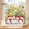 Snowman Glass Decals 1/2 Sheets Christmas Window Cling, Cartoon Decorative Holiday Decorations Sticker, Waterproof Static Decal for Winter Party