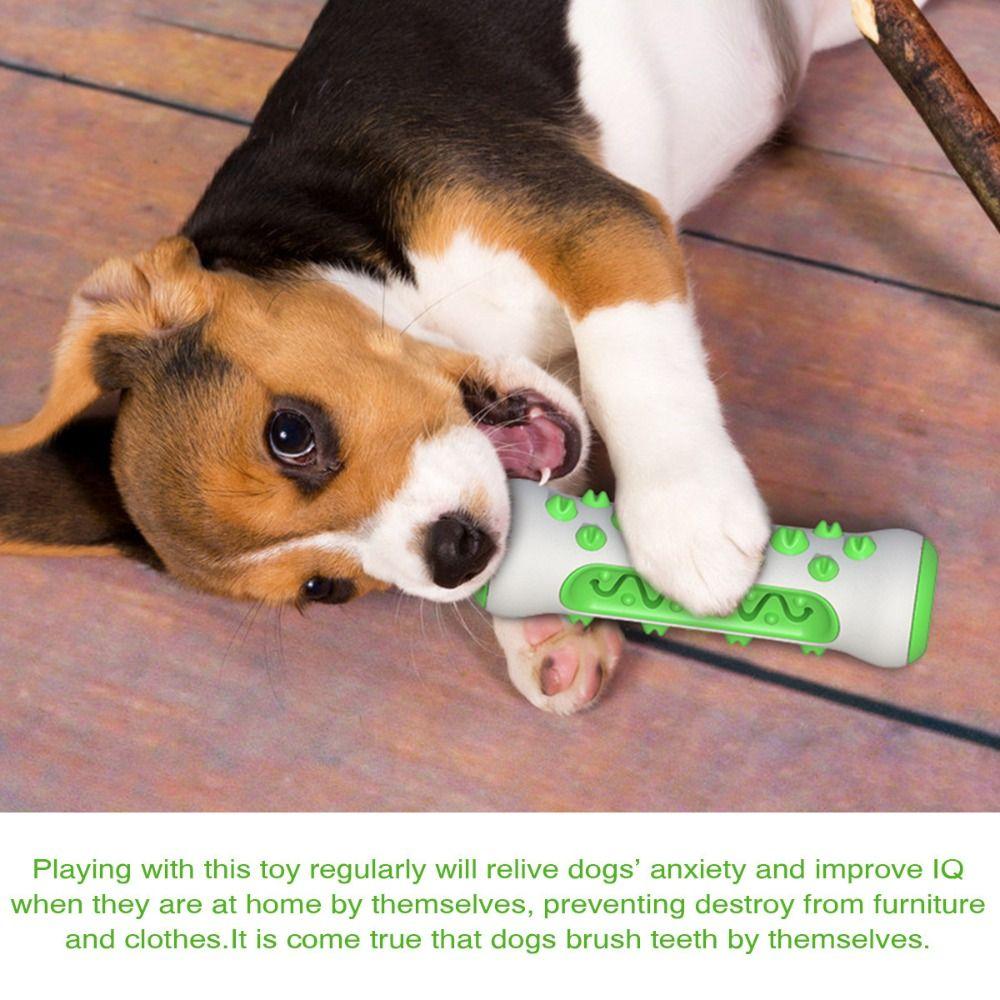 Bite Resistant Dog Toothbrush Non-slip Dog Teething Bones Rod Puppy Cleaning Toy  Pet Gift