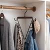 12 Hooks Clothes Storage Hangers’ 360° Rotating Triangular Laundry Hanger Wood Handle Thick Hooks Hat Tie Scarf Rack