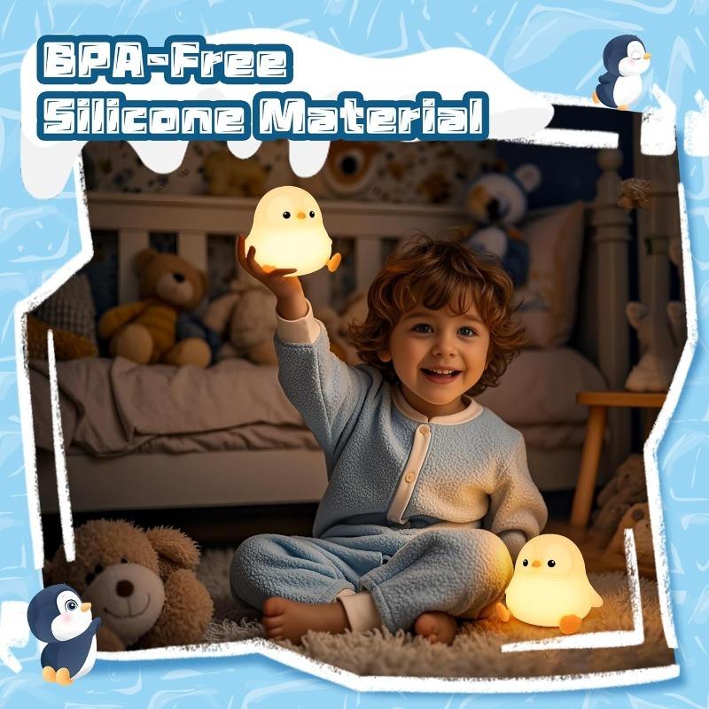 1PC Penguin Baby Little Penguin Night Light Patting Light USB Rechargeable Atmosphere Creative LED Light Household Goods