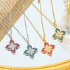 Fully Diamond Four-leaf Clover Necklace for Women Fresh, Simple, Fashionable and Versatile Temperament Collarbone Chain