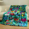 Colorful Cartoon-style Doodles and Text with Playful and Lively Designs. for All Seasons Blanket Lunch Break Throw Gift