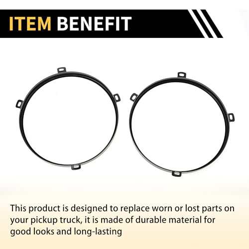 REPAIROCK Kompatibel mit Jeep Wrangler TJ 1997-2007, 7-Zoll Runde Scheinwerferblenden mit Metallringen (Links und rechts) - Paar