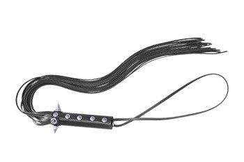 Whip with leather handle, spikes and wrist strap Leder 8032