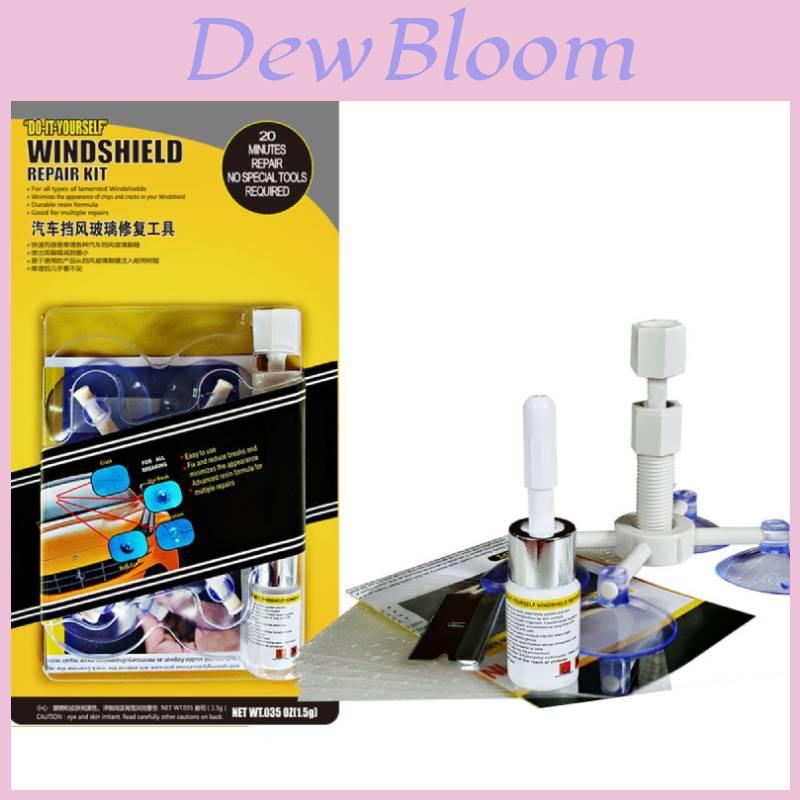 Car Glass Repair Kit With Uv Curing Light For Crack Fixing And Diy Restoration