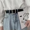 1 stk. Dame Enkelt Mote PU Lærbelte For Kvinner Firkantspenne Stiftspenne Jeans Svart Belte Vintage Stropp Dame Midjebånd