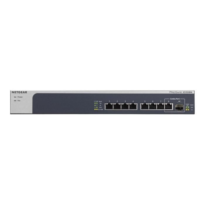 NETGEAR Switch Non Manageable ProSAFE XS508M - 7 Ports 100Mb, 1, 2.5, 5 Ou 10 Go + 1 Port SFP+ Go/10 Go - Boitier Métal Rackable