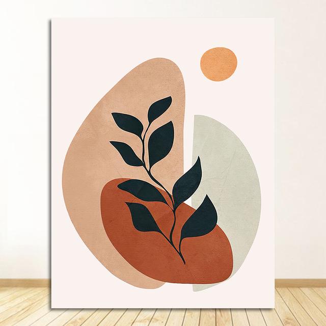 Nordic Posters and Prints Wall Art Canvas Painting Wall Pictures for Living Room Decor Abstract Feature Plant Vintage