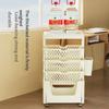 Mobile Storage Rack Shelf with Wheels Multi-Layer Organizer Bookshelf Table Sundry Storage Study Cabinet Kitchen Storage