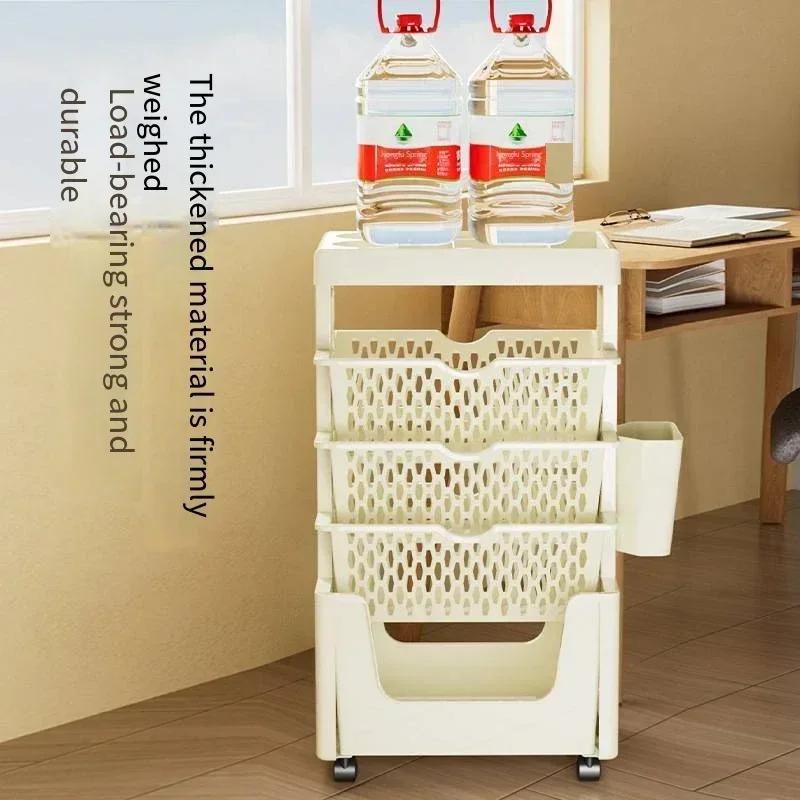 Mobile Storage Rack Shelf with Wheels Multi-Layer Organizer Bookshelf Table Sundry Storage Study Cabinet Kitchen Storage