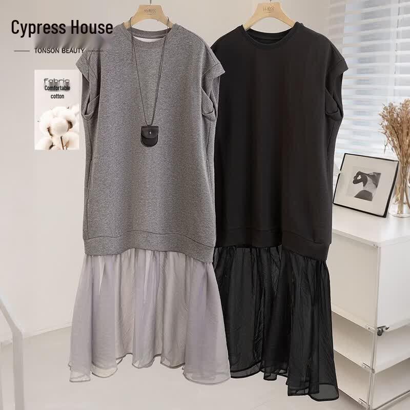 Women s Round Neck Loose Mid-length T-shirt Dress XL