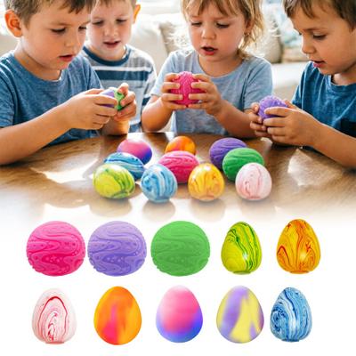 Easter Egg Squeeze Toy Stress Relieving Flow Pattern Egg Sensory Toy Decompression Stress Ball Easter Basket Stuffer Party Favors