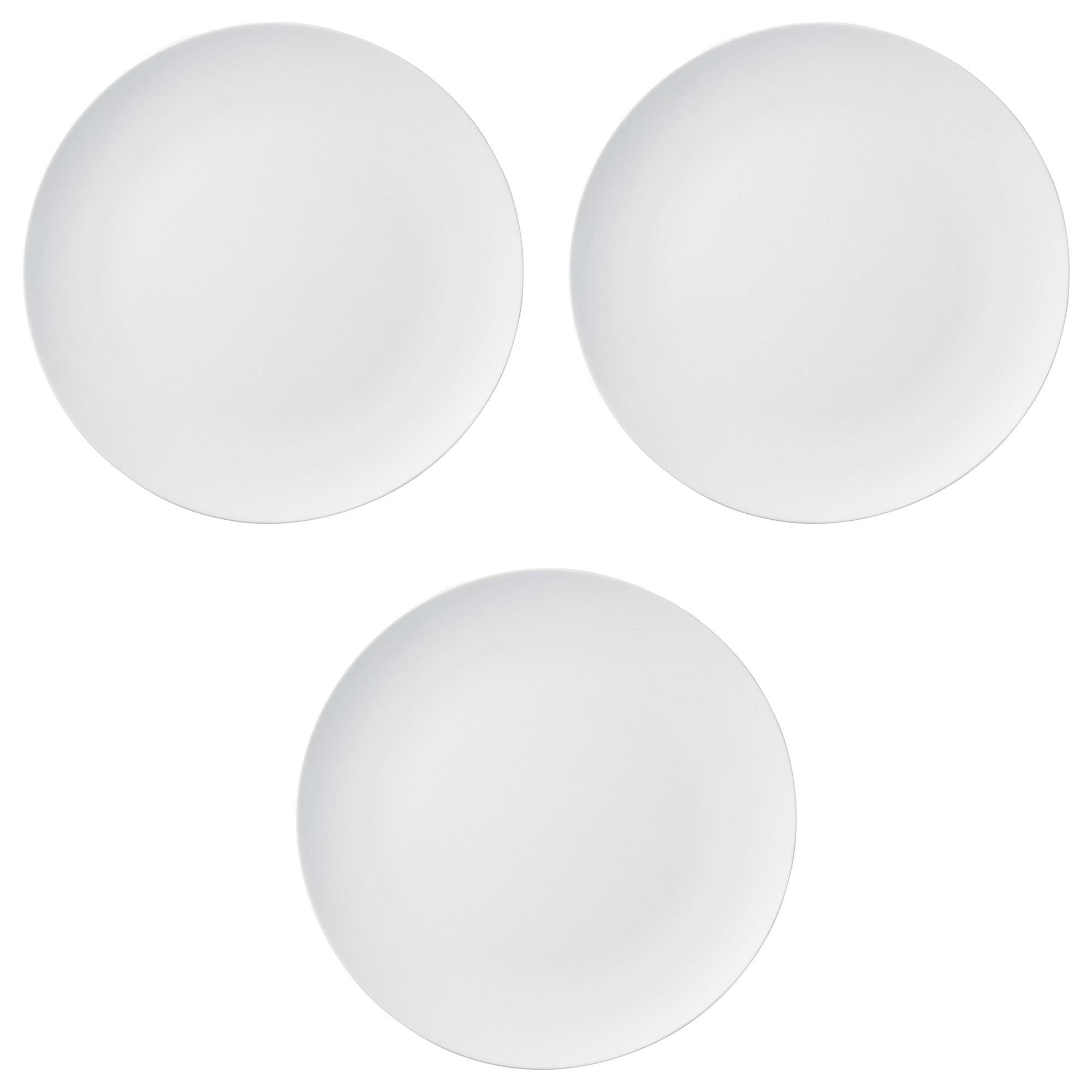 

Set of 3 Dinner Plates Stone Matte Plates L x Western Tableware Large Plates Setomonohonpo (White Matte) [28 1.7 cm]