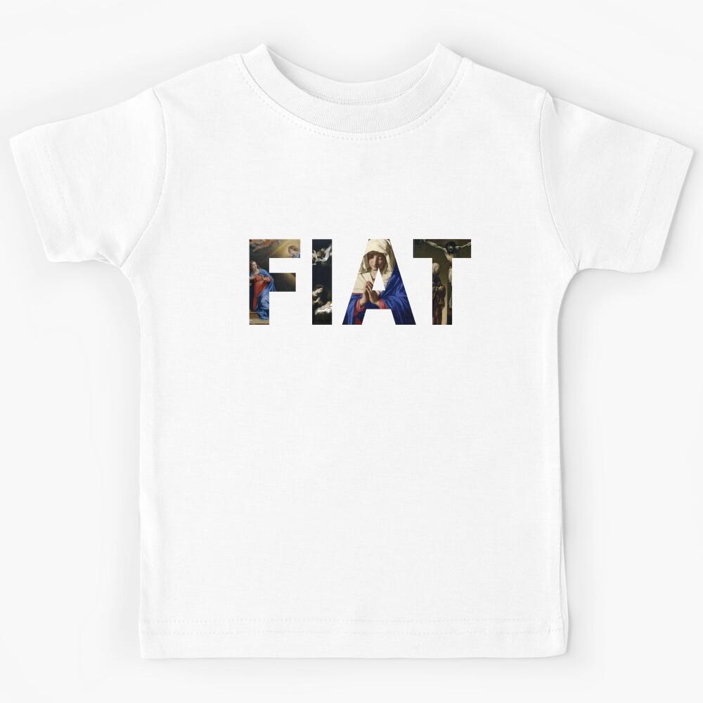 Fiat Catholic Artwork Kids T-Shirt 130