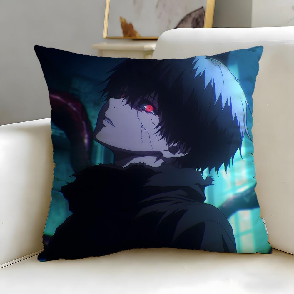 classic anime tokyo ghoul Cushion Cover Soft  EasyWash Pillow Case  Versatile for Couch Bed Travel and Office