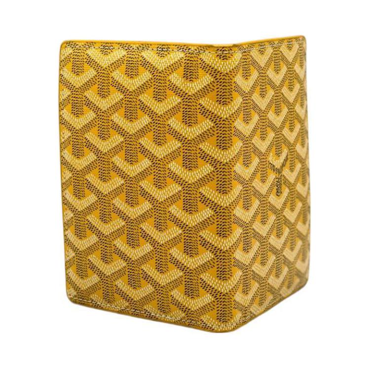 Goyard Grenelle Y Monogram Print Flap Wallet Passport Holder Small Unisex Wallets Yellow GRENELPMLTY-08CL08X