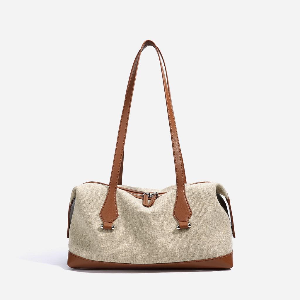 Cowhide Handheld Underarm Bag Large Capacity Commuter Shoulder Tote Bag