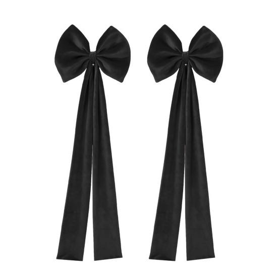 Christmas Chair Sashes Bows Large Velvet Chair Cover Back Tie Supplies for Christmas Banquet Home Wedding Event Holiday Party Decor