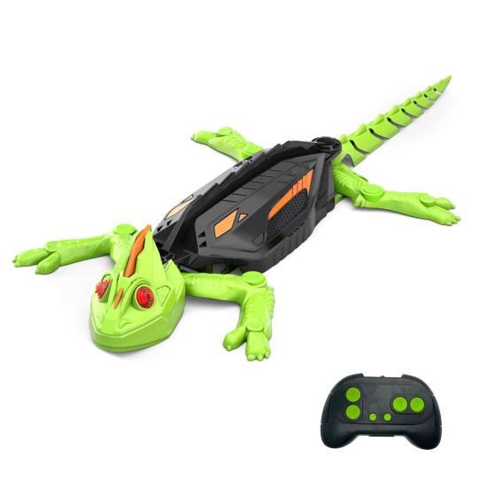 Electric Remote Control Gecko Toy with LED Eyes 360 Degrees Spin Rechargeable RC Wall Crawler Lizard Toddlers Wall Climbing Gecko Prank Toy