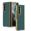 Für Samsaung Galaxy Z Fold 4 Luxus-Beschichtungsoberfläche Schlichtes Lederetui Soft-Touch Rundumschutz Handyhülle