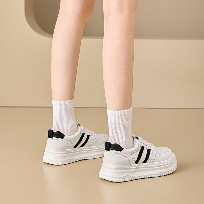 Leather platform white shoes children's shoes versatile mesh breathable sports shoes summer new casual shoes board shoes