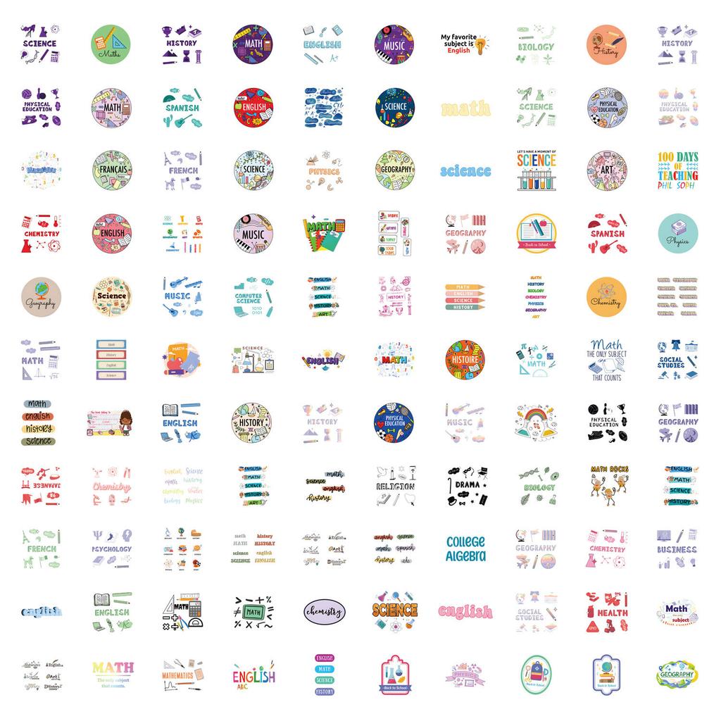 110 Autocollants Graffiti Nouveau Style Scolaire Décorez Valise Téléphone Portable Imperméables Autocollants Personnalisés