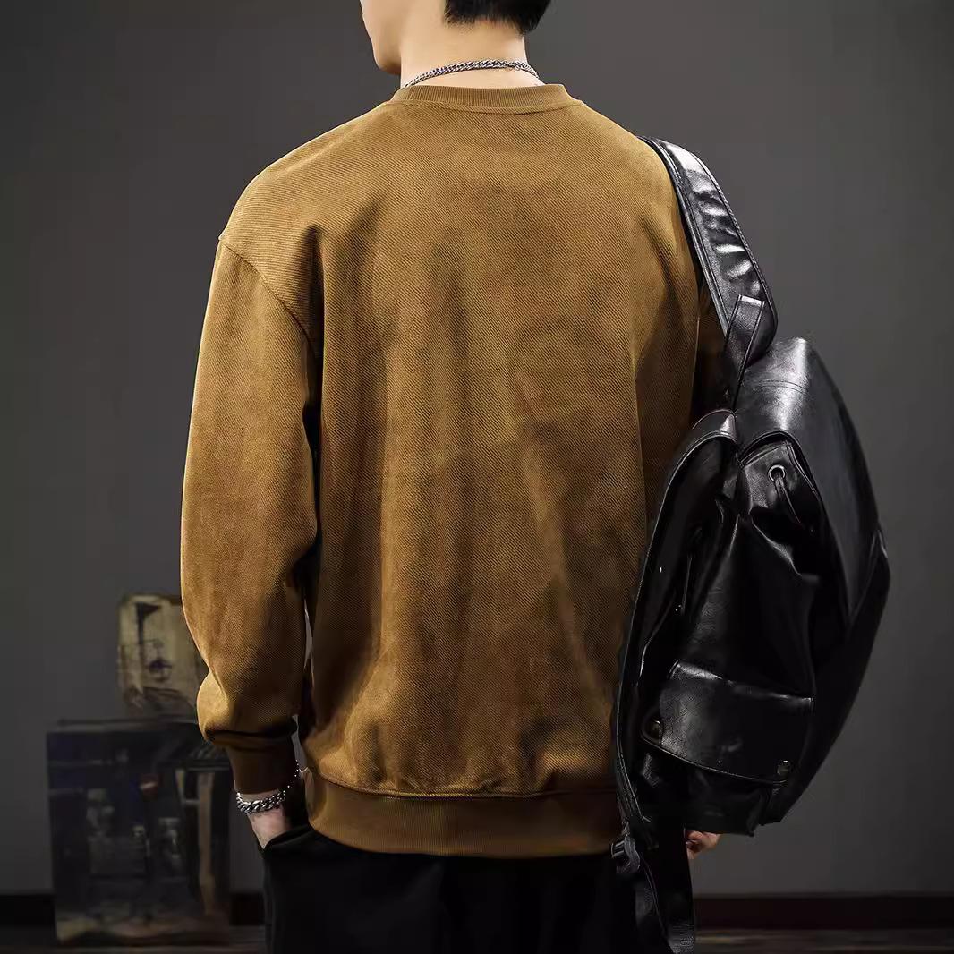 Американский ретро трехмерный вышитый мужской свитер осенний трендовый бренд Splicing — фото 3