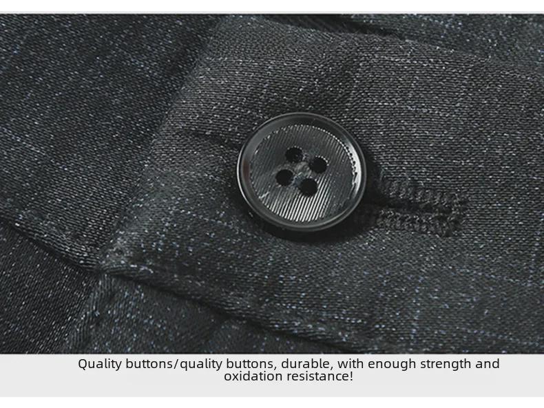 Pantalones de Negocios Casuales para Hombre de Cintura Alta y Pierna Recta