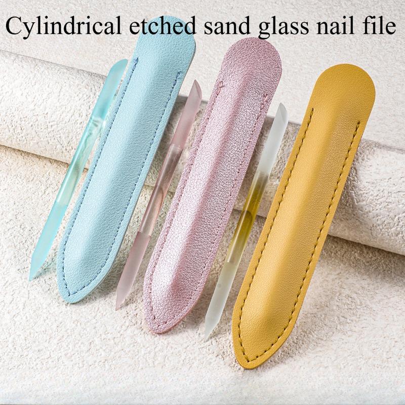 1 STK zylindrische sandgestrahlte Glasnagelfeile Maniküre Nano-Kristall Gravurstift Polieren Nano-Feile Nagelfeilen-Set