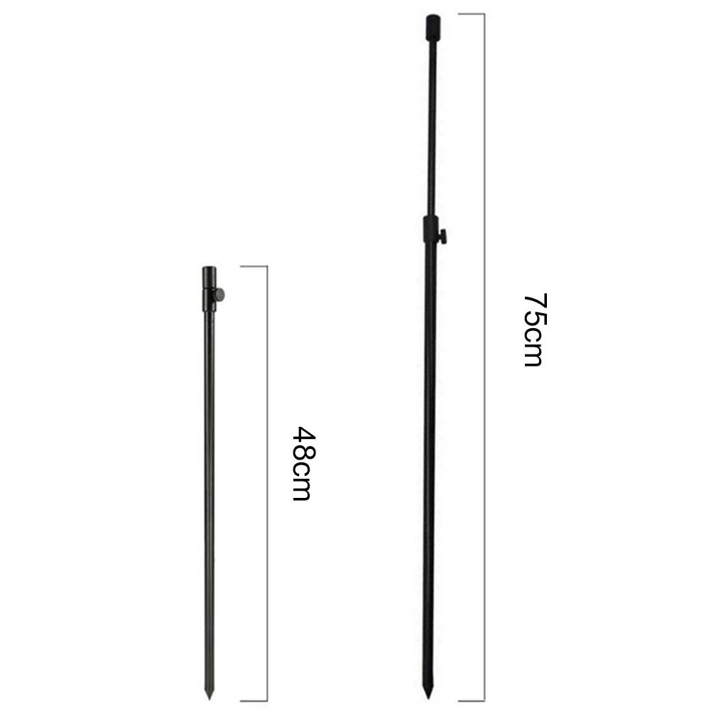 1 bucă bancă de pescuit stick crap pescuit mușcătură alarmă prelungire tijă țintă reglabilă din aluminiu negru tijă suport dispozitiv de pescuit