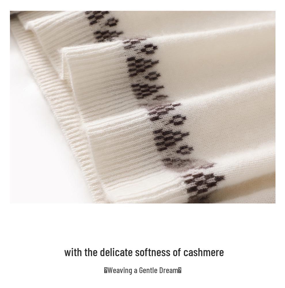 Lekasha Unisex Cashmere Fair Isle Jacquard Pullover for Autumn/Winter