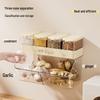 Wall-Mounted Kitchen Storage Box with Seasoning Jar