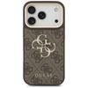Guess 4G Big 4G Classic Logo BigStrap Metal Buttons Case for iPhone 17 Pro Brown
