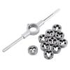 Yosoo Tap and Die Die Wrench Screw Die Wrench Screw Die External Threading Tapping Hand Tool Set with 1 Wrench and 10 Screw Dies Set, Kit, Die, Set,