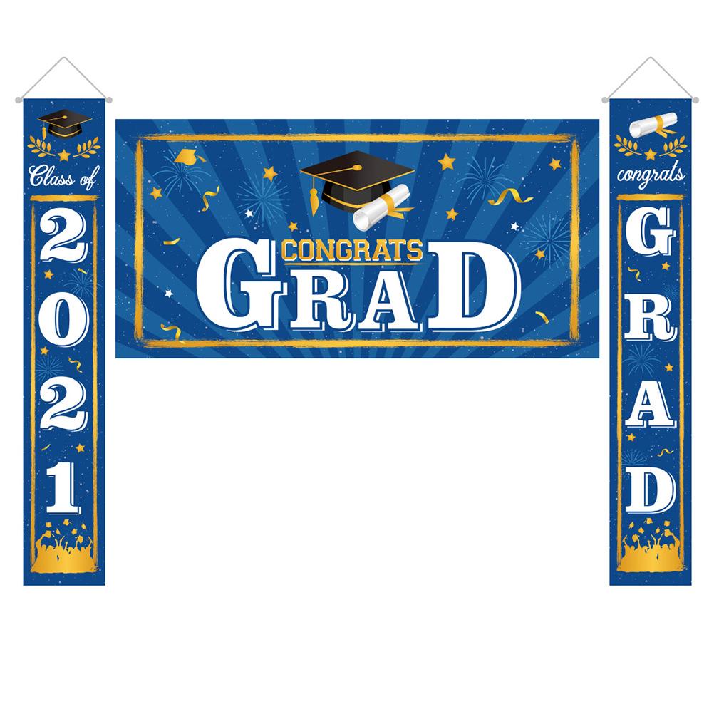 

Выпускной Куплет Выпускной Дверь Баннер 2021 Праздничные Принадлежности Гирлянда Занавес Номер Дома 180x30cm
