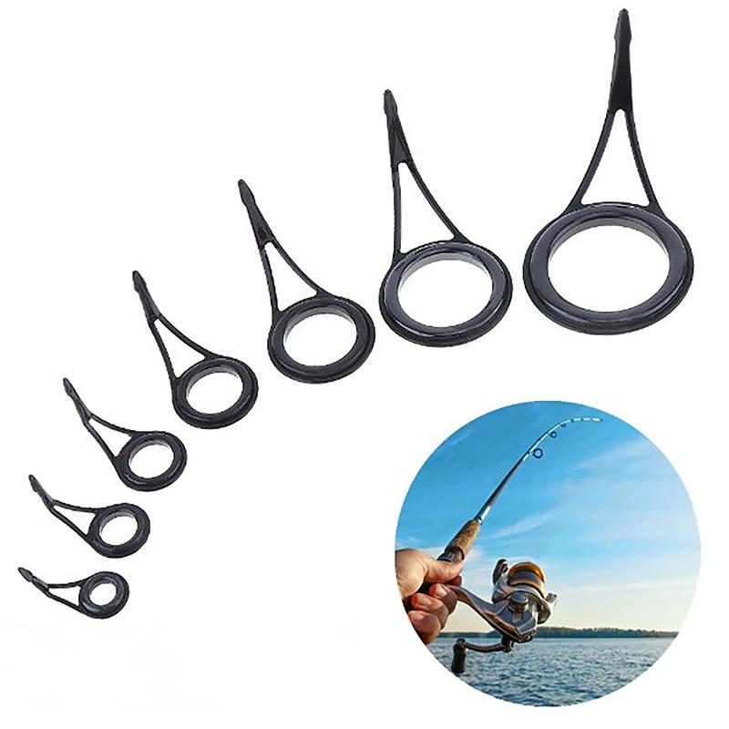 8ks rybářský prut vodítko keramické kroužky z vysoce uhlíkové oceli oválný vršek 6-30mm sada na opravu prutu náhradní sada rybářské vybavení příslušenství